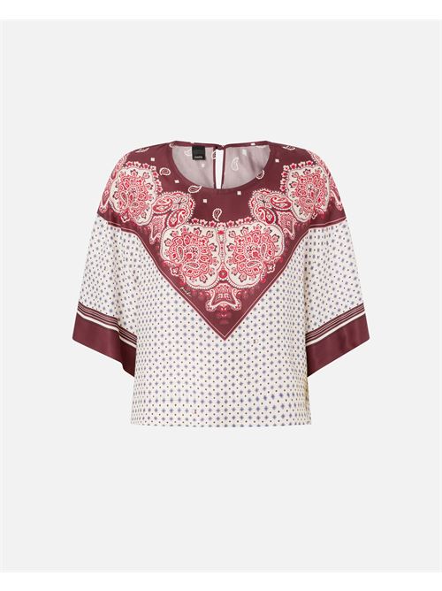 blusa con motivo cravatteria e stampa piazzata Pinko | 106198 A31KYR1